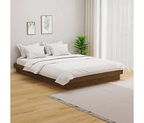 Estructura de cama madera maciza marrón miel 120x200 cm