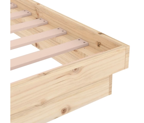 Estructura de cama doble sin colchón madera maciza