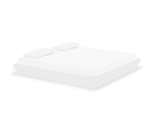 Estructura de cama sin colchón madera maciza blanco 200x200 cm