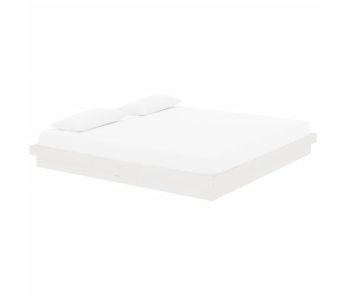 Estructura de cama sin colchón madera maciza blanco 200x200 cm