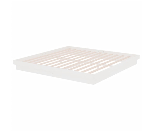 Estructura de cama sin colchón madera maciza blanco 200x200 cm