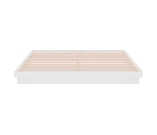 Estructura de cama sin colchón madera maciza blanco 200x200 cm