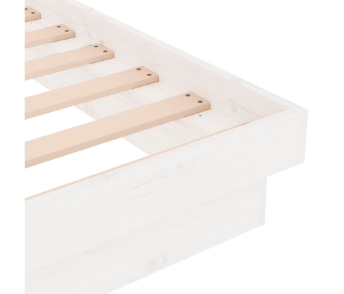 Estructura de cama sin colchón madera maciza blanco 200x200 cm