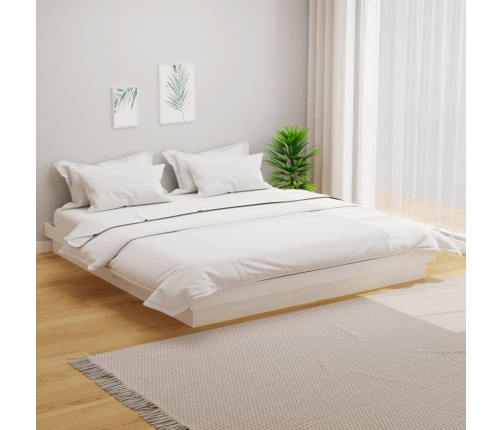 Estructura de cama sin colchón madera maciza blanco 200x200 cm