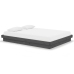 Estructura de cama doble sin colchón madera maciza gris