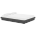 Estructura de cama doble sin colchón madera maciza gris