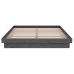 Estructura de cama doble sin colchón madera maciza gris