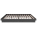 Estructura de cama doble sin colchón madera maciza gris
