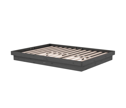 Estructura de cama sin colchón madera maciza gris 140x190 cm