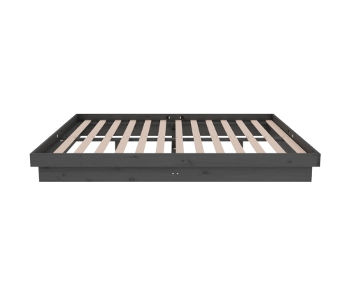 Estructura de cama sin colchón madera maciza gris 140x190 cm
