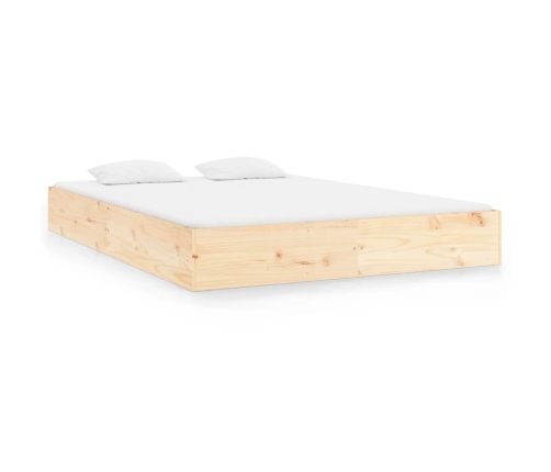 Estructura de cama doble sin colchón madera maciza 180x200 cm