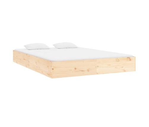 Estructura de cama doble sin colchón madera maciza 180x200 cm