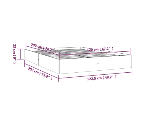 Estructura de cama sin colchón madera maciza blanco 120x200 cm