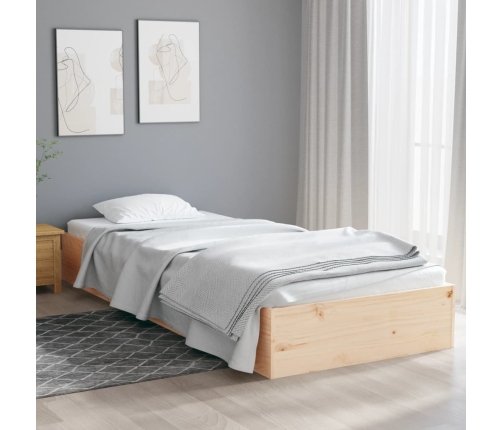 Estructura cama individual sin colchón madera maciza 90x190 cm