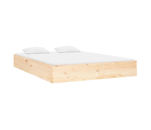 Estructura de cama doble sin colchón madera maciza 120x190 cm