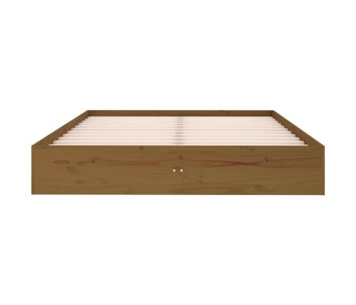 Estructura cama sin colchón madera maciza marrón miel 120x190cm