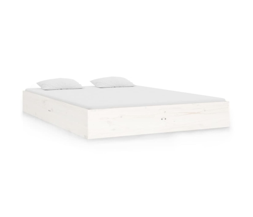 Estructura de cama doble sin colchón madera blanco 135x190 cm