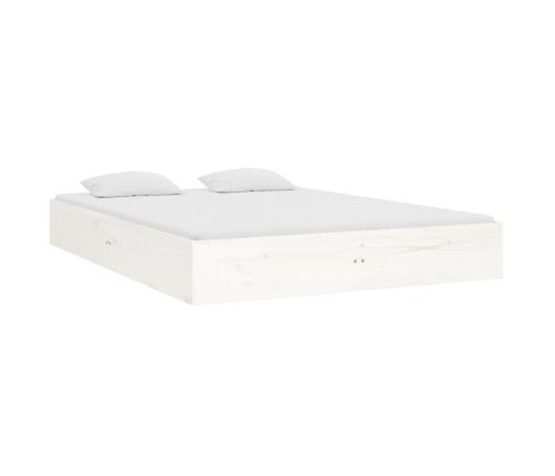 Estructura de cama doble sin colchón madera blanco 135x190 cm