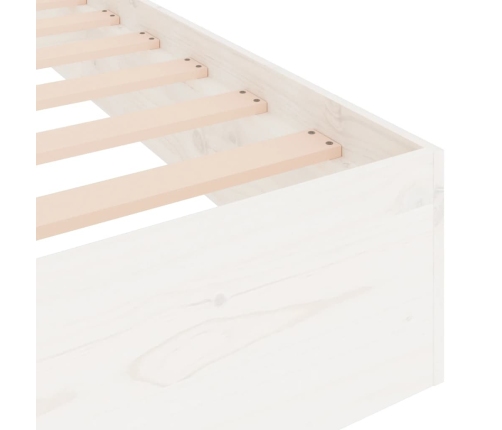 Estructura de cama doble sin colchón madera blanco 135x190 cm