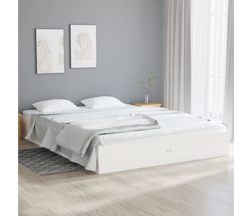 Estructura de cama doble sin colchón madera blanco 135x190 cm