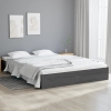 Estructura cama doble sin colchón madera maciza gris 135x190 cm