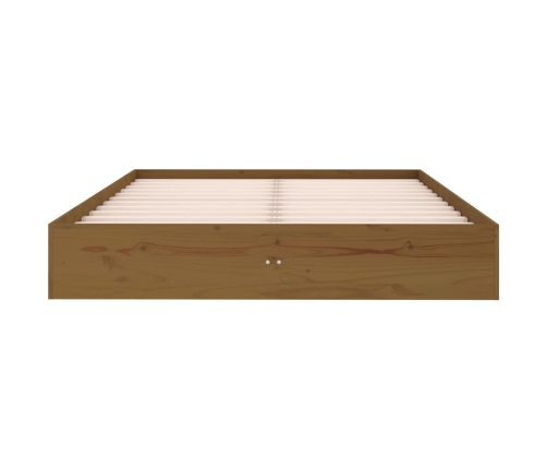 Estructura cama sin colchón madera maciza marrón miel 135x190cm