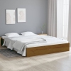 Estructura cama sin colchón madera maciza marrón miel 135x190cm