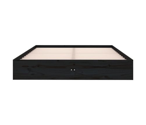 vidaXL Estructura de cama de madera maciza negro 140x190 cm