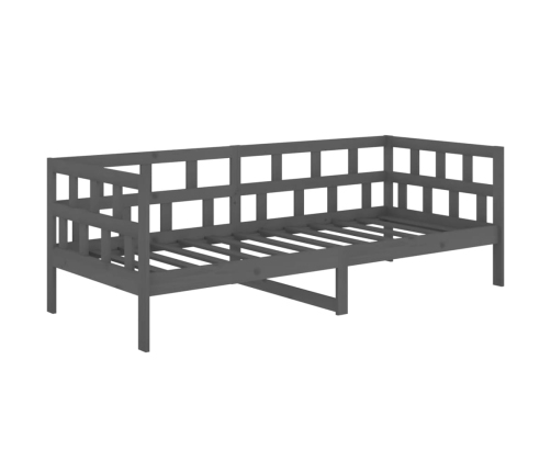 Sofá cama sin colchón madera maciza de pino gris 90x200 cm