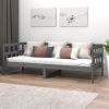 Sofá cama sin colchón madera maciza de pino gris 90x200 cm