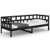 Sofá cama sin colchón madera maciza de pino negro 90x200 cm