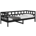 Sofá cama sin colchón madera maciza de pino negro 90x200 cm