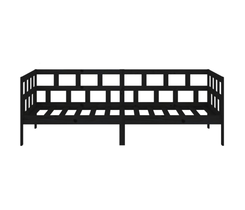 Sofá cama sin colchón madera maciza de pino negro 90x200 cm