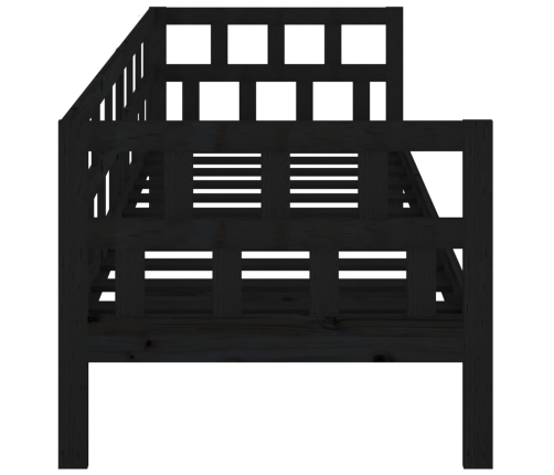 Sofá cama sin colchón madera maciza de pino negro 90x200 cm