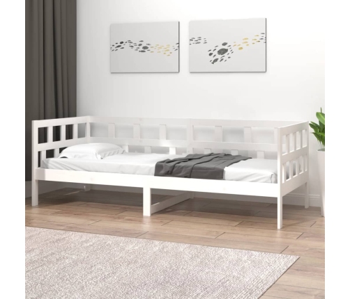 Sofá cama madera maciza de pino blanco 80x200 cm