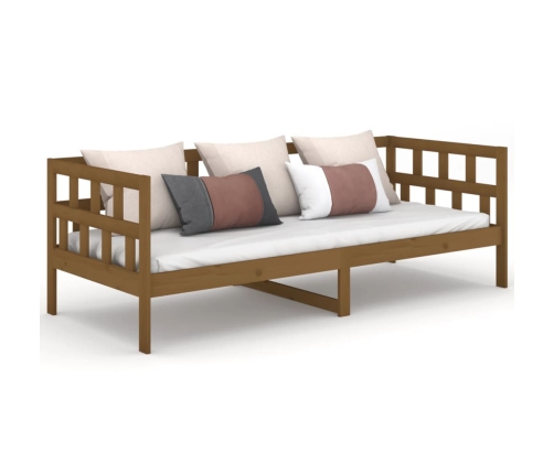 Sofá cama madera maciza de pino marrón miel 80x200 cm