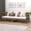 Sofá cama madera maciza de pino marrón miel 80x200 cm