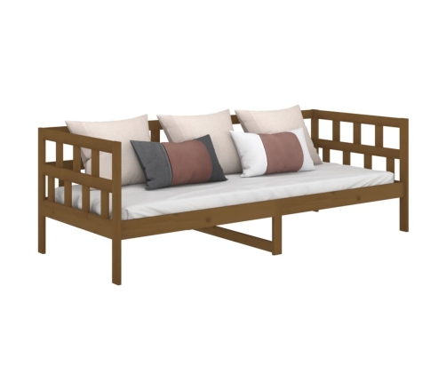 Sofá cama de madera maciza de pino marrón miel 90x190 cm