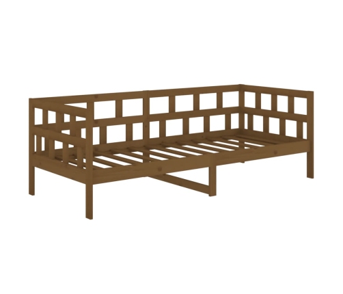 Sofá cama de madera maciza de pino marrón miel 90x190 cm