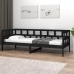 Sofá cama madera maciza de pino negro 90x190 cm