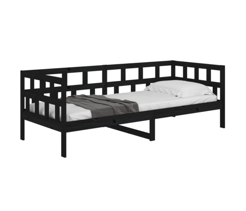 Sofá cama madera maciza de pino negro 90x190 cm