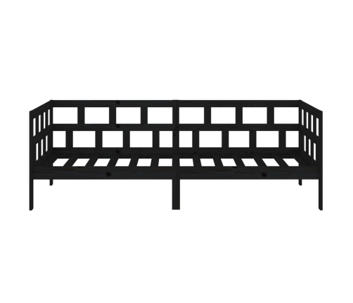 Sofá cama madera maciza de pino negro 90x190 cm