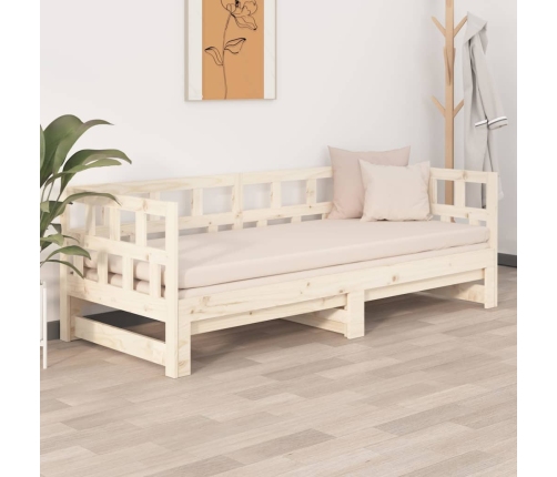 Sofá cama extraíble madera maciza de pino 2x(90x200) cm