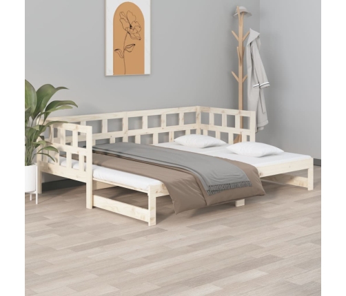 Sofá cama extraíble madera maciza de pino 2x(90x200) cm