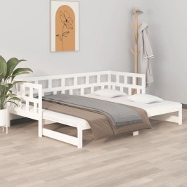 Sofá cama extraíble sin colchón blanco 2x(90x200) cm