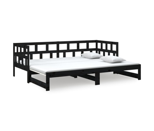 Sofá cama extraíble sin colchón negro 2x(90x200) cm
