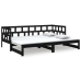 Sofá cama extraíble sin colchón negro 2x(90x200) cm