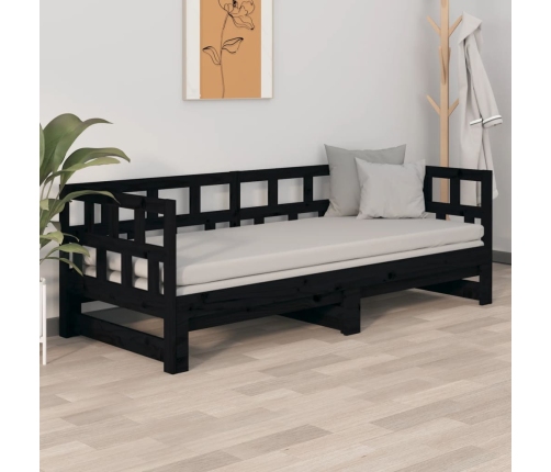 Sofá cama extraíble sin colchón negro 2x(90x200) cm
