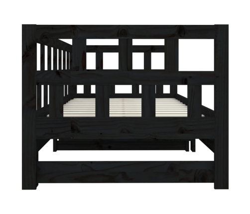 Sofá cama extraíble sin colchón negro 2x(90x200) cm