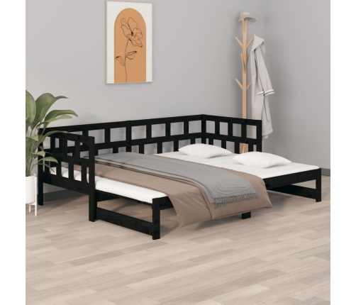 Sofá cama extraíble sin colchón negro 2x(90x200) cm